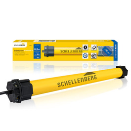 Рулонний електродвигун Schellenberg MAXI Standard 15 Нм для ролет 6,2 м², механічне налаштування кінцевих положень, для вала 60 мм, комплект з настінним підшипником