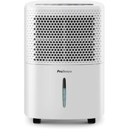 Осушувач повітря Pro Breeze 12 л/24 год для кімнат до 120 м³, з цифровим дисплеєм, таймером, дренажним шлангом, 3 режимами, проти вологи і плісняви, білий