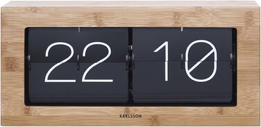 Годинник Karlsson Flip XL настільний і настінний, бамбук, 17,5×37×9 см