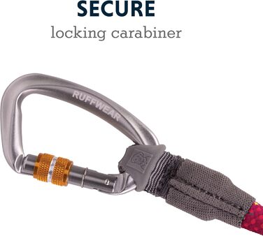 RUFFWEAR Knot-a-Leash — світловідбивний повідок для собак із мотузки, карабін, 1,5 м, 7 мм, чорний обсидіан, розмір S, рожевий гібіскус