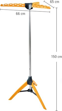Сушарка для білизни Tatkraft Art Moon Palm, сталева, складна, антикорозійна, місткість 30 кг або 42 вішалки, компактна, помаранчева