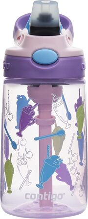 Дитяча пляшка для води Contigo Easy Clean Autospout з трубочкою, BPA-free, 420 мл, пластикова, герметична, легка у догляді, для школи та спорту (Strawberry Shakes)