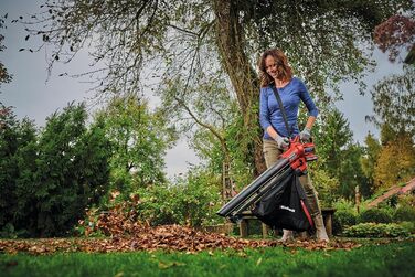 Акумуляторний садовий пилосос Einhell VENTURRO 18/210 Power X-Change, 18 В, 500 м³/год, мішок 45 л, функція повітродуву до 210 км/год, з акумулятором 4 А·год і зарядним, чорний/червоний