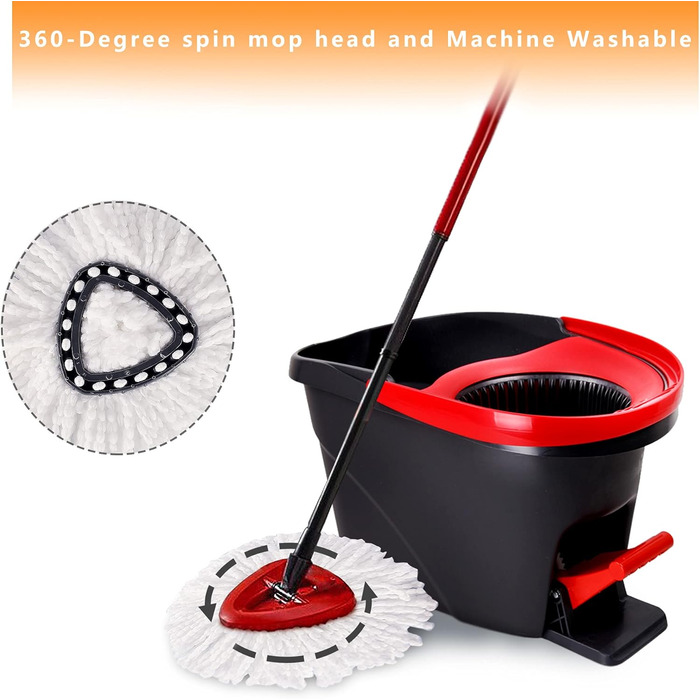 Запасні насадки для швабри Yision Spin Mop, 100% мікрофібра, 360° обертання, 12 шт, білі, для легкого прибирання підлоги