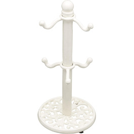 Підставка для чашок KitchenCraft, чавунна, біла, на 6 чашок, 30x13x13 см