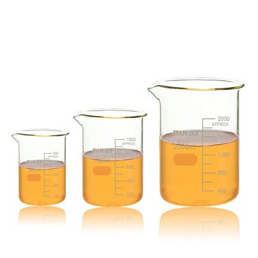 Набір скляних стаканів ULAB Scientific, 3 розміри, боросилікатний