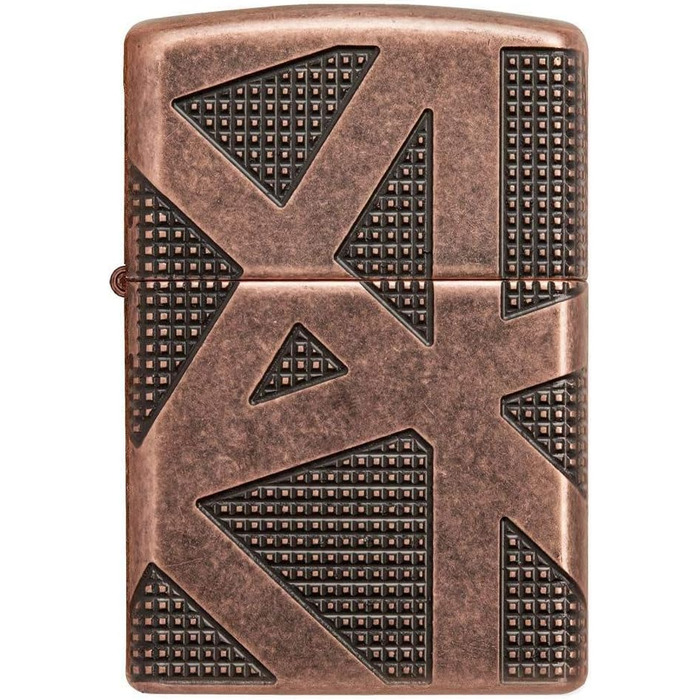 Запальничка Zippo Armor антикварна мідь, геометричний дизайн, 360°, універсальна