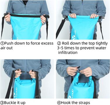 Водонепроникний мішок Dry Bag 30 л для каякінгу, рафтингу, човна, пляжу, серфінгу, купання, каное, кемпінгу, риболовлі, лиж, чорний
