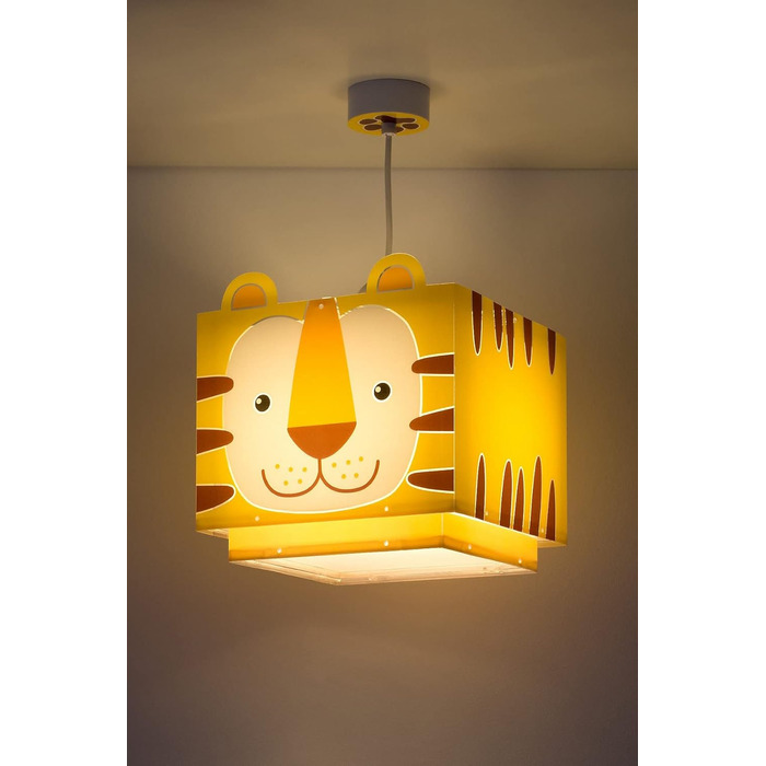 Дитяча підвісна лампа Little Tiger, жовта, E27