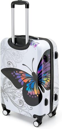 Дорожній набір валіз BEIBYE Butterfly 2060 з TSA-замком, 4 предмети, міцний жорсткий корпус, ручна поклажа та косметичка (L-66 см)