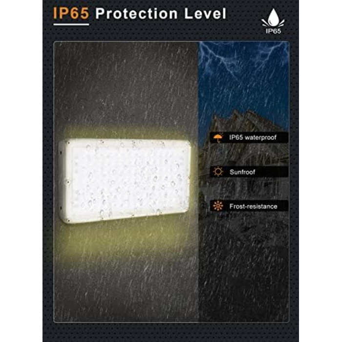 Світлодіодний прожектор Ankishi 100W, IP65, 6500K, 30000Лм, холодне світло, для вулиці, спортмайданчика, гаража, саду, набір 4 шт.