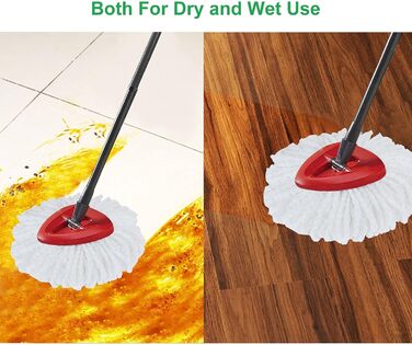 12 шт. змінних насадок для швабри O-Cedar Spin Mop, мікрофібра, легке очищення, 360° обертання, підходить для всіх твердих підлог