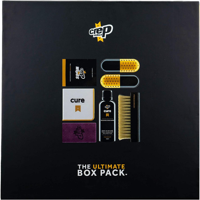 Набір для чищення кросівок Crep Protect Box-Pack преміум: 6 серветок, 2 капсули, гумка, розчин 100 мл, мікрофібра, щітка