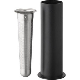 Сито для чаю Stelton EM77 з нержавіючої сталі, конічний фільтр, чорна підставка, стильний аксесуар для термоса і дому, 6,5x6,5x16,5 см