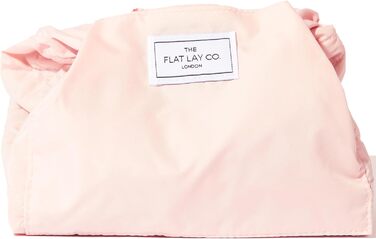 Косметичка-органайзер The Flat Lay Co з зав'язкою, дорожня сумка для макіяжу для жінок із тримачем для пензлів та кишенею на блискавці, рожевий колір