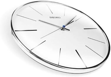 Настінний годинник Seiko сріблястий, пластик, безшумний механізм QXA634A