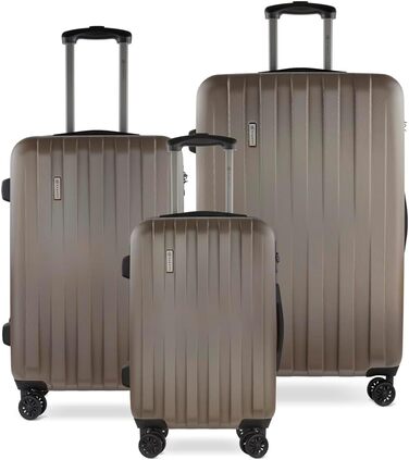 Жорсткий валізу Bugatti Lima 58x38x23,5 см, 33,8 л, 4 колеса, бронза, з TSA-замком, набір
