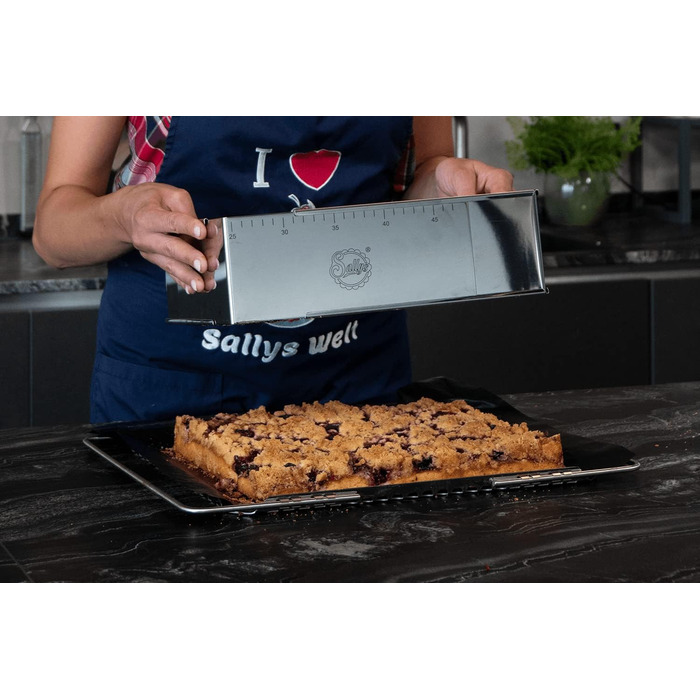 Форма для випікання Sally's, розсувний тортовий та бісквітний борт, прямокутний, регульований, 24x19–32x46 см, висота 10 см, нержавіюча сталь
