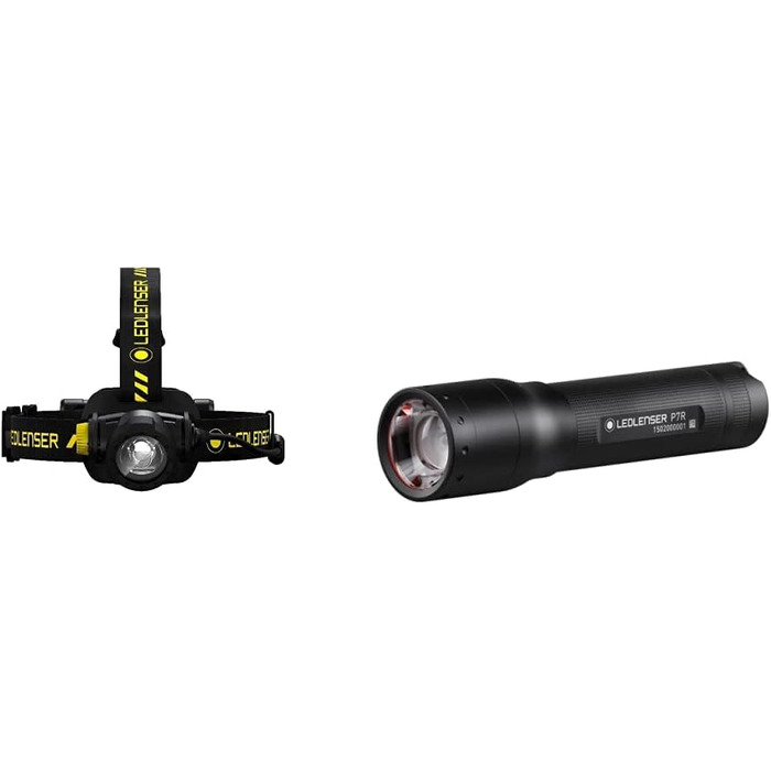 Налобний ліхтар Ledlenser H7R Work + ручний акумуляторний ліхтар P7R, LED, 1000 люмен, 210 м, 40 годин роботи, фокусування, комплект