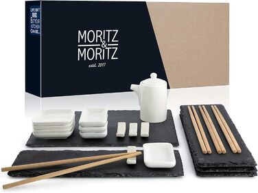 Набір посуду для суші Moritz & Moritz, 22 предмети для 4 осіб: тарілки, сервірувальна дошка, соусники, палички