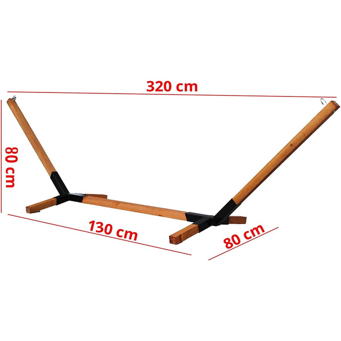 Гамак Megaastore з буковою рамою 320 см, до 150 кг, для вулиці, синій, стійкий до погодних умов