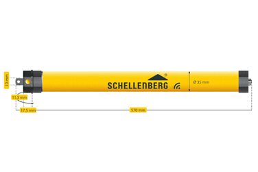 Schellenberg електропривод для ролет 6 Нм, механічне налаштування, трубчастий мотор для вала 40 мм, до 4 м², комплект з настінним кріпленням, преміум