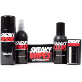 Комплект для догляду за взуттям Sneaky: набір для чищення, спрей для захисту спортивного та замшевого взуття
