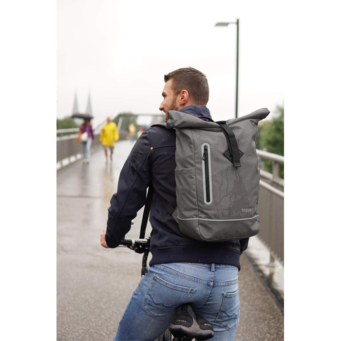 Водонепроникний рюкзак Travelite Rolltop для велосипеда та відпочинку, з відбивачами, 19 л, 48 см