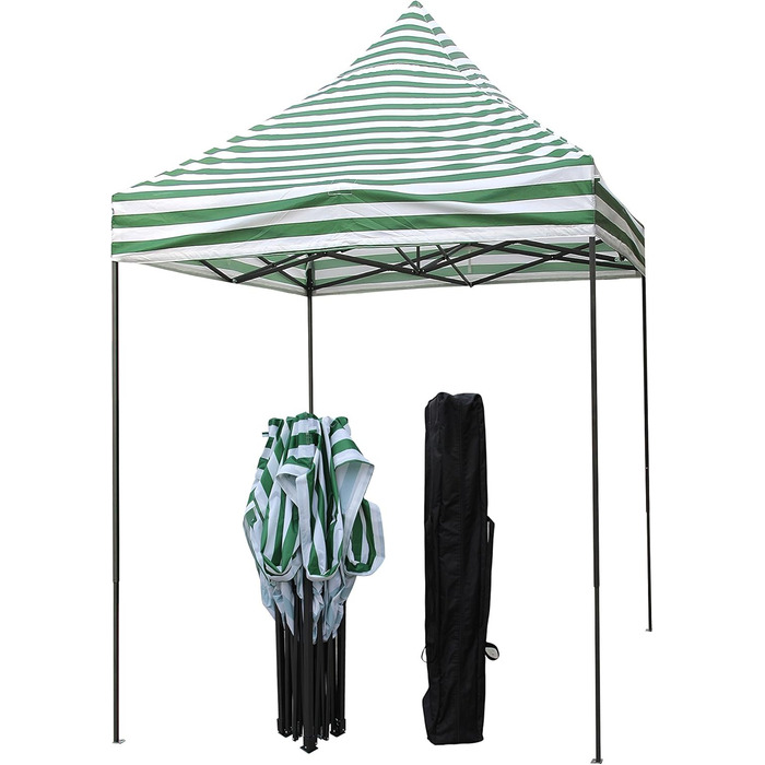 Павільйон All Seasons Gazebos 2x2 м, міцний, повністю водонепроникний, білі та зелені смуги