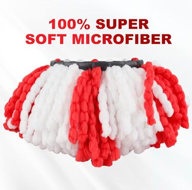 4 мікрофіброві насадки для швабри Vileda Turbo, сумісні з EasyWring Spin Mop, змінні головки для підлоги