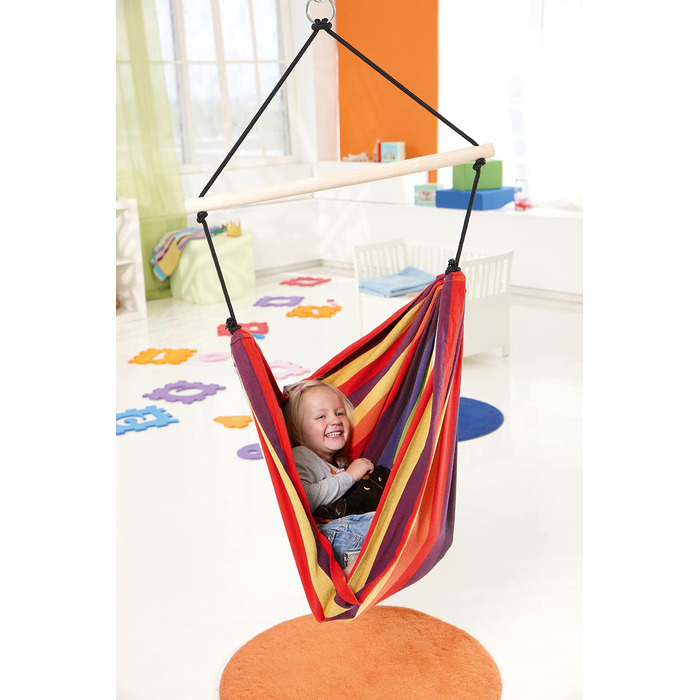 Дитяче підвісне крісло AMAZONAS EllTex Relax Rainbow 155x120 см до 80 кг, різнокольорове
