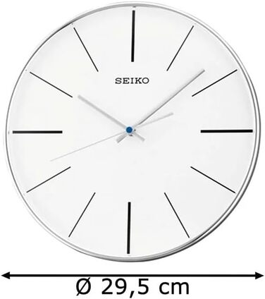 Настінний годинник Seiko сріблястий, пластик, безшумний механізм QXA634A