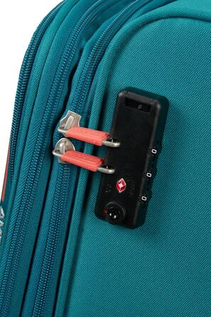 Валіза American Tourister Pulsonic Spinner L, розширювана, 81 см, 113/122 л, бірюзова (Stone Teal), мала 55 см, 43.5 л