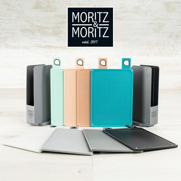 Набір кухонних дощок Moritz & Moritz 4 шт. 20,5×14,5 см, нековзні, з ручками для безпечного нарізання продуктів