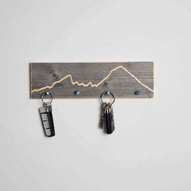 Дерев'яна ключниця з гірським мотивом, ручна робота, WOODS, натуральне дерево, декор з Баварії, кілька варіантів, 40 см (мотив Ватцман, 30 см)