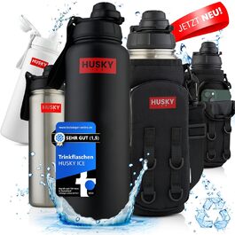 Термос пляшка з нержавіючої сталі 700 мл, BPA-free, герметична, для спорту та подорожей, подвійні стінки, чорна, із безкоштовною сумкою, підходить для посудомийки