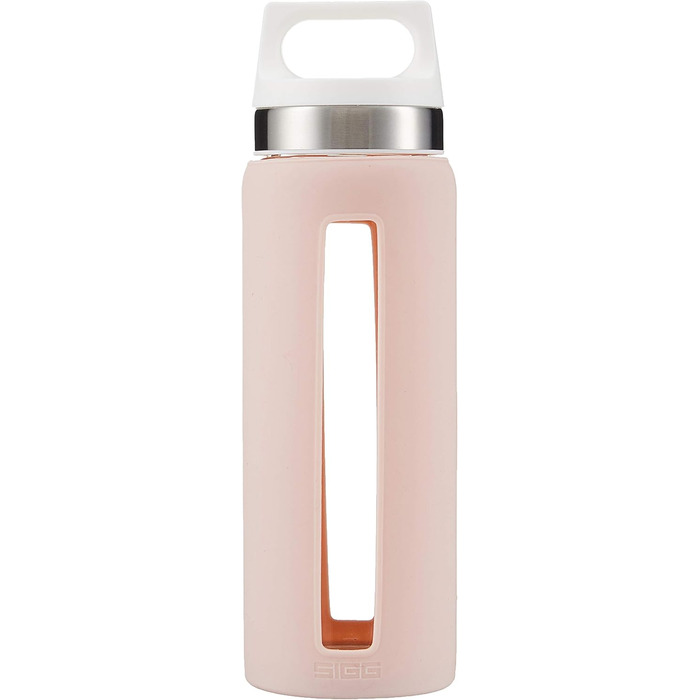 SIGG Dream пляшка для води 0.65 л, скляна, термостійка, з силіконовим чохлом, герметична, без шкідливих речовин, рожевий