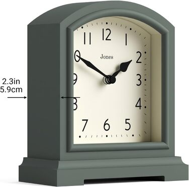 Камінний годинник JONES CLOCKS Tavern, класичний дизайн, настільний, для спальні, вітальні, офісу, полички, зелений