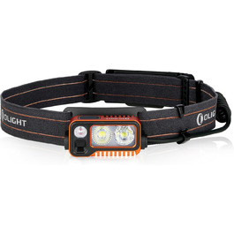 Налобний ліхтар OLIGHT Array 2 Pro з LED, жестовим керуванням, 1500 лм, 150 м, USB-C, акумуляторний, 3 режими світла, червоне світло, 60° регулювання, SOS, помаранчевий