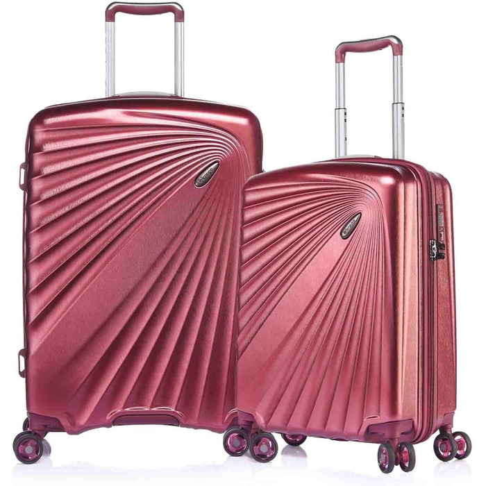 Валіза ABISTAB VERAGE Kinetic 4-колісна, розширювана, 76 см, TSA замок, ABS/PC, бордова металік, преміум-якість