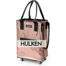 Сумка-візок HULKEN Klein рожеве золото, багаторазова, на колесах, до 30 кг, складана, з міцними ручками та блискавкою