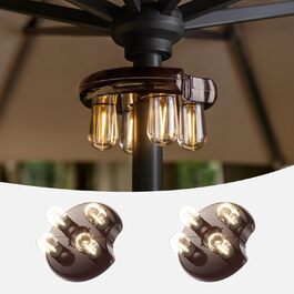 Світильник для тераси з LED-лампами NORA·GIFT, бездротовий, на батарейках, 2 режими, для саду, тераси, двору, кемпінгу, барбекю, коричневий, 2 шт.
