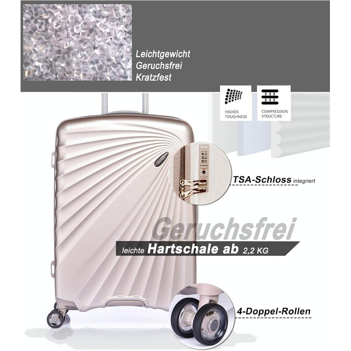 Валіза ABISTAB VERAGE Kinetic 4-колісна, розширювана, TSA-замок, ABS/PC, 76 см, бордо (металік, SML)