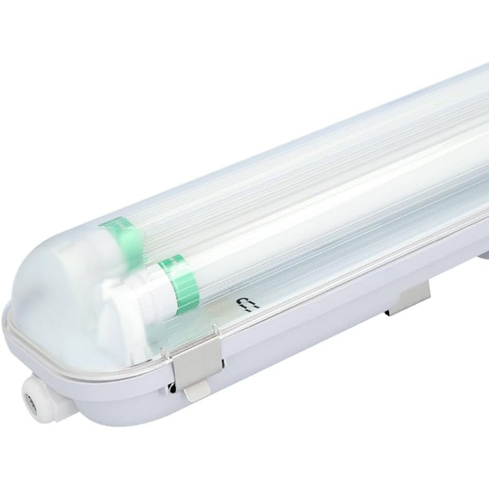 HOFTRONIC LED світильник для вологих приміщень 150 см, 60 Вт, 10500 лм, холодне біле світло 6000K, без мерехтіння, з'єднуваний, IP65, T8, подвійний, для гаража, підвалу, офісу