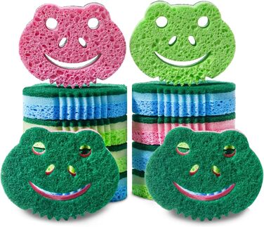 Набір SmilePowo з 12 двосторонніх губок для чищення, великі преміум-щітки для кухні, ванної, посуду та меблів