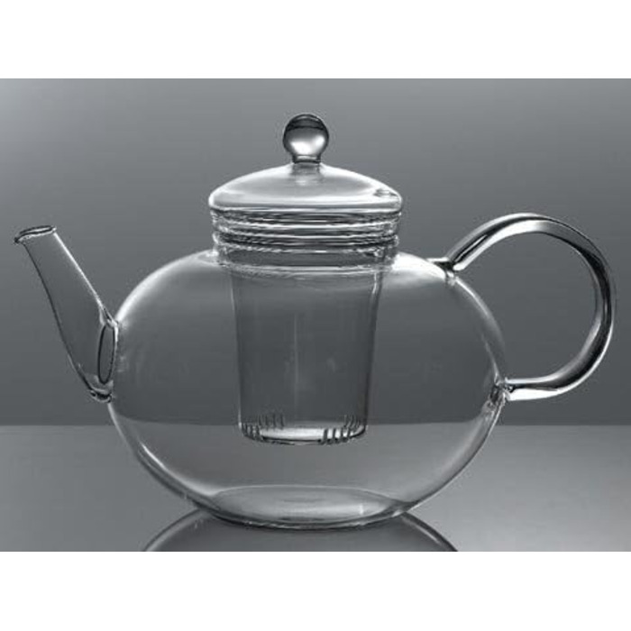 Чайник скляний Trendglas Jena Miko 1,2 л – термостійке боросилікатне скло, для чаю, прозорий, Німеччина