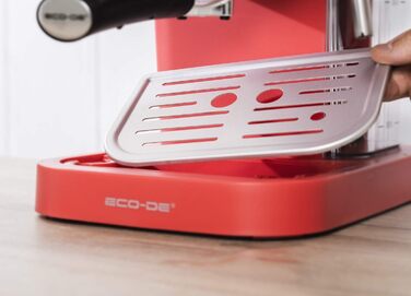 Кавоварка ECODE Delice 20 Бар, чорна, 1,5 л, з манометром, спінювачем молока, для еспресо, одинарна/подвійна доза
