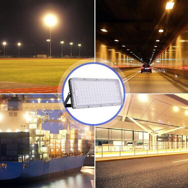 LED прожектор 300W 30000Лм, тепле біле світло 3000K, IP65, водонепроникний, вуличний світильник для саду, тераси, гаража, спортмайданчика, фабрики, майстерні (10 шт, 100W, тепле біле світло)