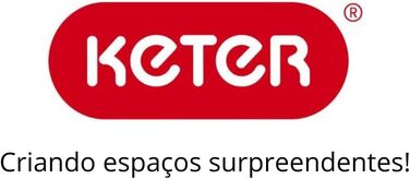 Шафа Keter Stilo пластикова висока 68x39x173 см, сіра/чорна/червона, з 3 регульованими полицями (вантажопідйомність 15 кг)