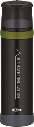 Термос для напоїв Thermos Mountain 0,9 л, чорний, з нержавіючої сталі з чашкою, зберігає тепло/холод 24 год, легкий, для туризму, розбірна кришка, BPA-free